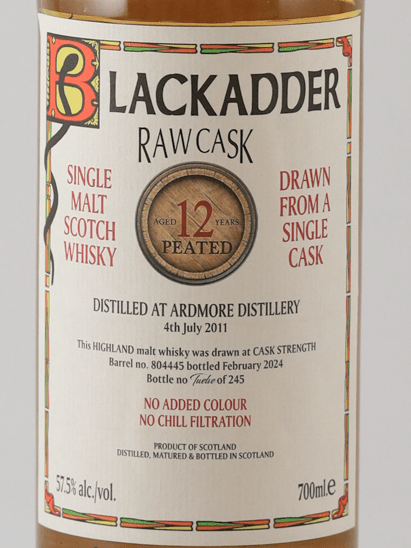 Black Adder Raw Cask Ardmore 12 Year Old 2011 Peated – Bottle Of Japan