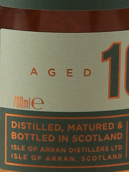 Arran Malt 10 Years Old Label