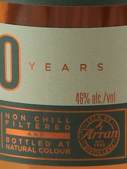 Arran Malt 10 Years Old Label