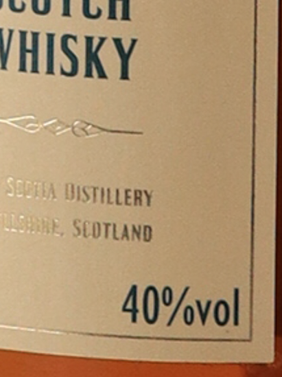 Glen Scotia 12 Years Old Label