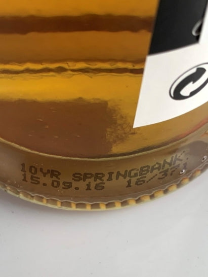 Springbank 10 Years Old Label