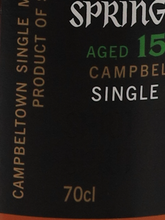 Load image into Gallery viewer, Springbank 15 Years Old Label
