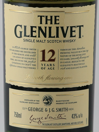 The Glenlivet 12 Year Old Old Label 750ml (Parallel Import) (No Box) - image 2