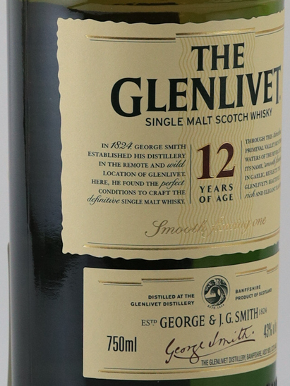The Glenlivet 12 Year Old Old Label 750ml (Parallel Import) (No Box) - image 3