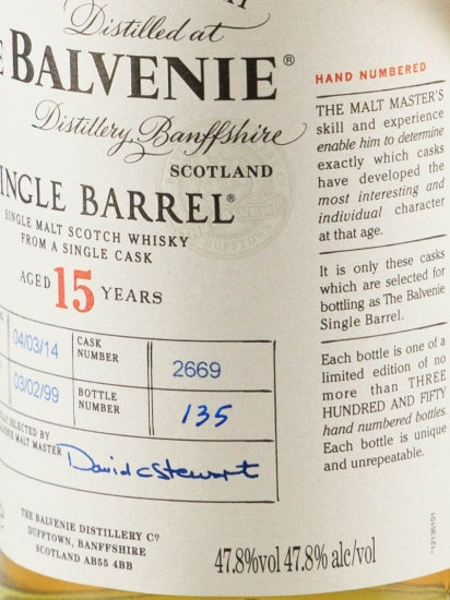 Balvenie 15 Years Single Barrel 1999/2014