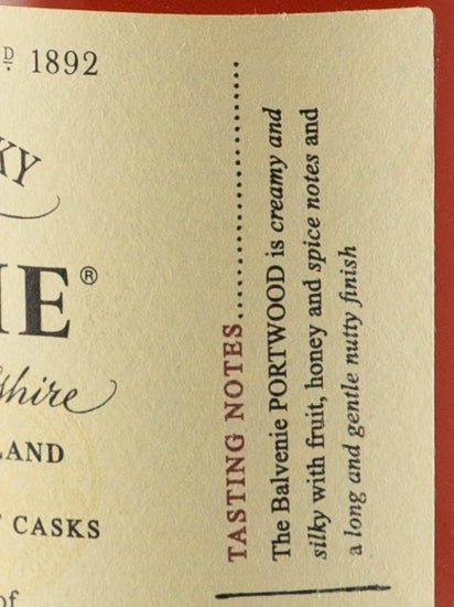 Balvenie 21 Years Portwood Unchillfiltered