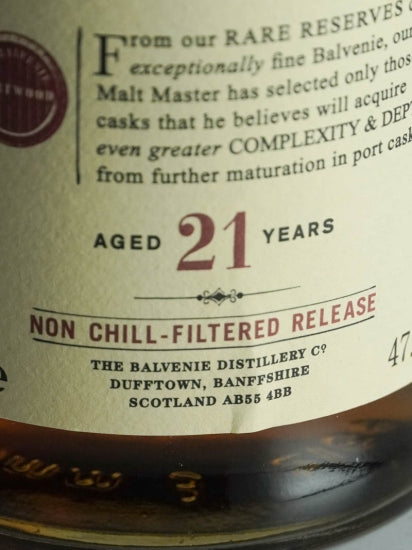 Balvenie 21 Years Portwood Unchillfiltered