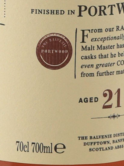 Balvenie 21 Year Old Portwood [Authorized Import]