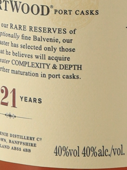 Balvenie 21 Year Old Portwood [Authorized Import]