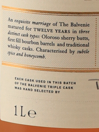 Balvenie 12 Years Triple Cask 1L