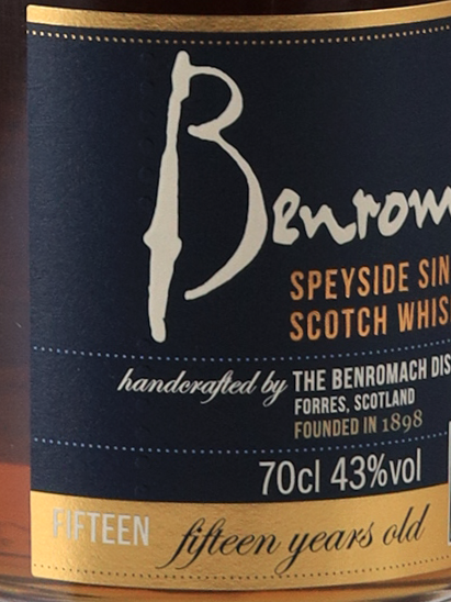 Benromach 15 years old label [Authorized Import]