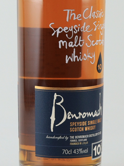 Benromach 10 Years Old Label