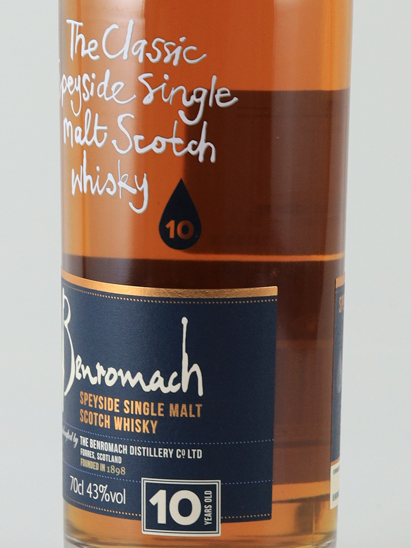 Benromach 10 Years Old Label