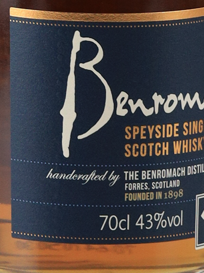 Benromach 10 Years Old Label