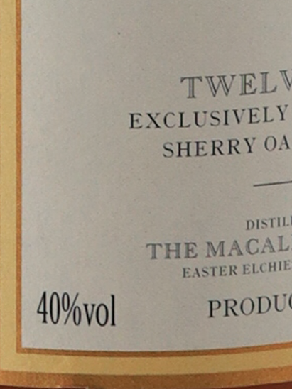 Macallan 12 Years Old Bottle