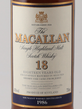 Load image into Gallery viewer, Macallan 18 Years 1986 Old Bottle