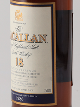 Load image into Gallery viewer, Macallan 18 Years 1986 Old Bottle