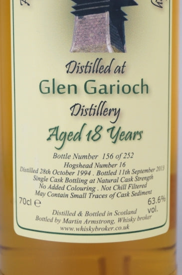 Whisky Broker Glen Garioch 18 Years 1994