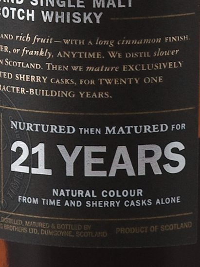 Glengoyne 21 Years Old Label