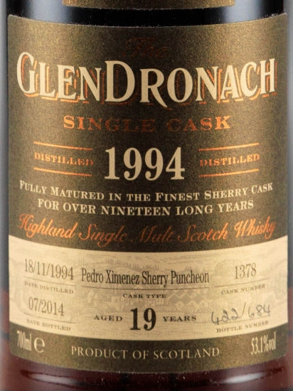 Glendronach 19 Years 1994 PX Sherry Puncheon
