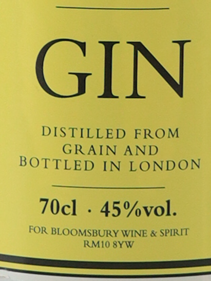 Bloomsbury Lemon Flavor Dry Gin