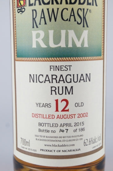 Blackadder Raw Cask Nicaraguan Rum 12 Years 2002