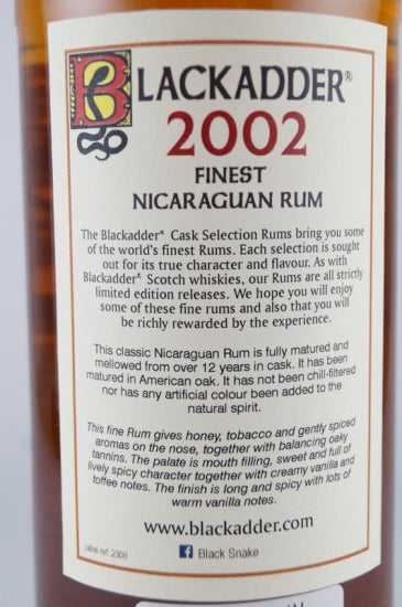Blackadder Raw Cask Nicaraguan Rum 12 Years 2002