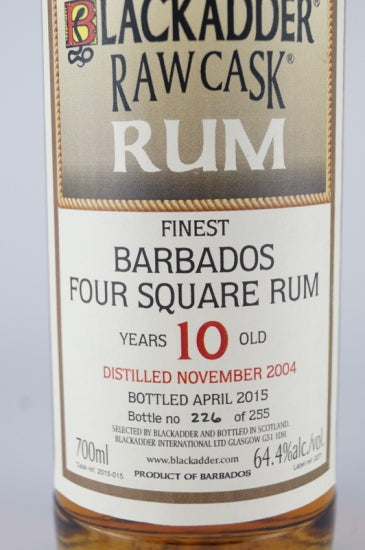 Blackadder Raw Cask Barbados Foursquare Rum 10 Years 2004