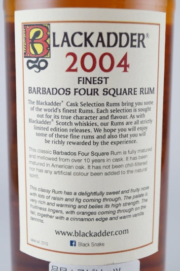 Blackadder Raw Cask Barbados Foursquare Rum 10 Years 2004