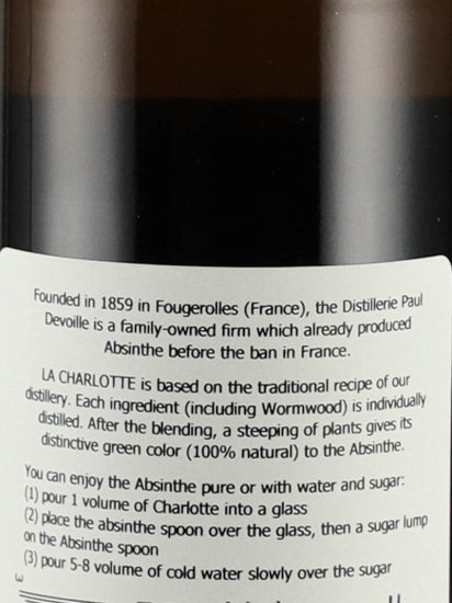 Paul Devoir Absinthe La Charlotte