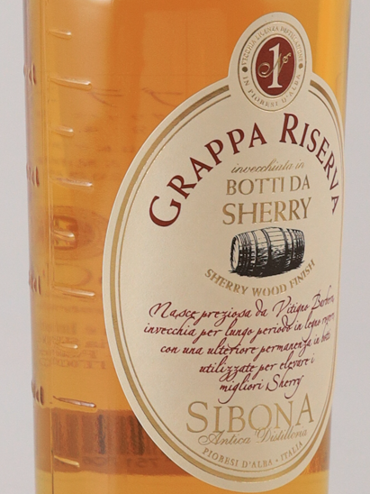 Sibona Grappa Sherry Wood Finish