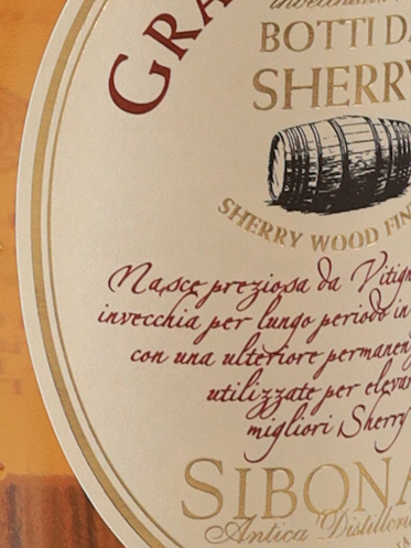 Sibona Grappa Sherry Wood Finish