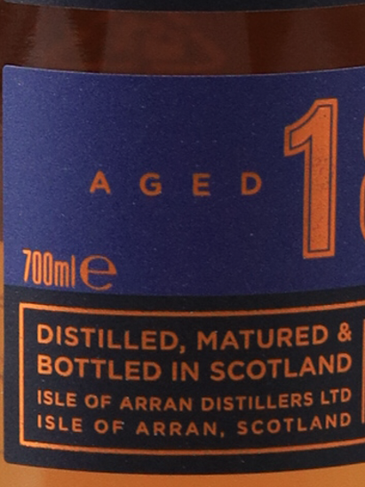 Arran Malt 18 Years Old Label