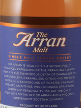 Load image into Gallery viewer, Arran Malt 18 Years Old Label