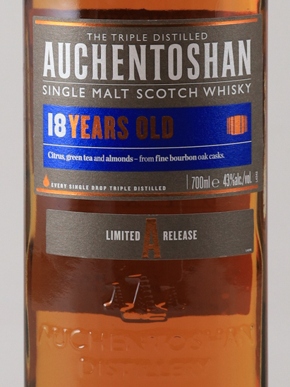 Auchentoshan 18 Years Old Label