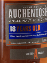 Load image into Gallery viewer, Auchentoshan 18 Years Old Label