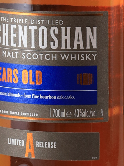 Auchentoshan 18 Years Old Label