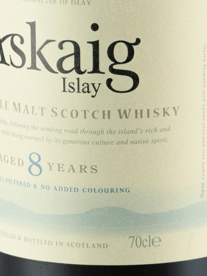 Port Askaig 8 Years Old Label