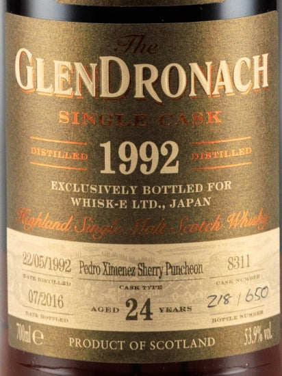 Glendronach 24 Years 1992 PX Sherry Puncheon