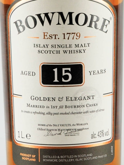 Bowmore 15 Years Golden & Elegant 1L