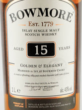 Load image into Gallery viewer, Bowmore 15 Years Golden &amp; Elegant 1L