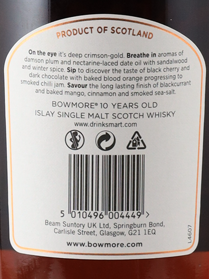 Bowmore 10 Years Inspired Devil's Cask (defective box)