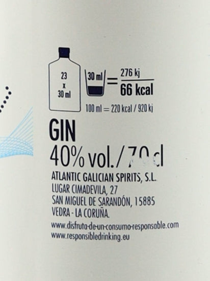 Nordes Atlantic Galician Gin 700ml (defective label/bottle scratches)