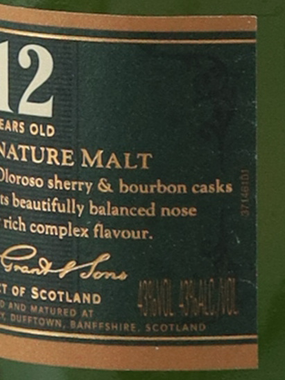 Glenfiddich 12 Years Old Label