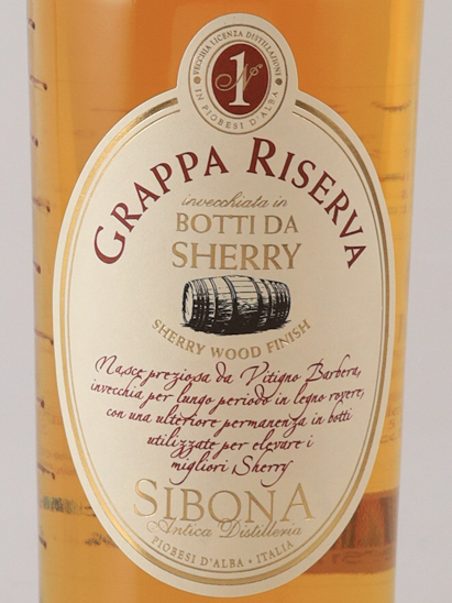 Sibona Grappa Sherry Wood Finish