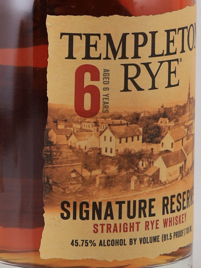 Templeton Rye 6 years old bottle
