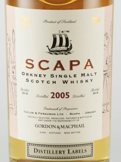 Gordon & MacPhail Distillery Label Scapa 2005/2018