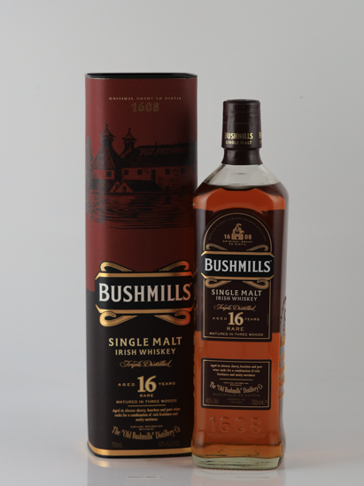 Bushmills Single Malt 16 Years Old Label