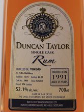 Load image into Gallery viewer, Duncan Taylor Trinidad T.D.L. 25 Years 1991