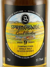 Load image into Gallery viewer, Springbank Local Barley 9 Years